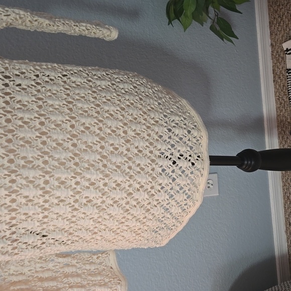 Vintage PACIFIC CONNECTIONS knit crochet sweater 90S Y2K One Size M/L Cream - Picture 12 of 16